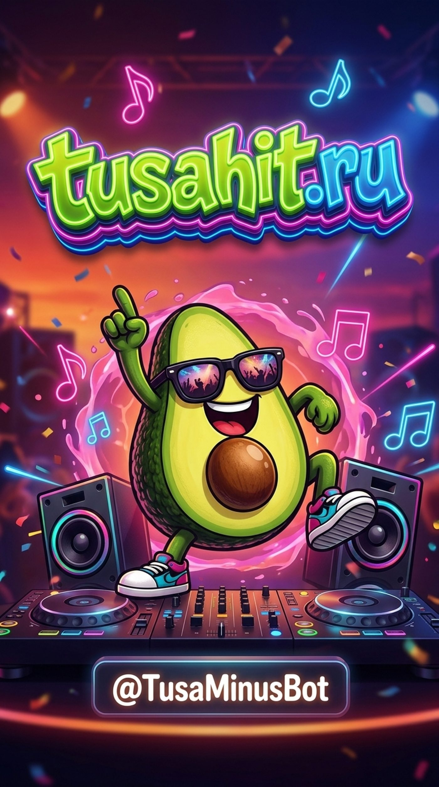 Авокадо-DJ — маскот TusaHit за пультом